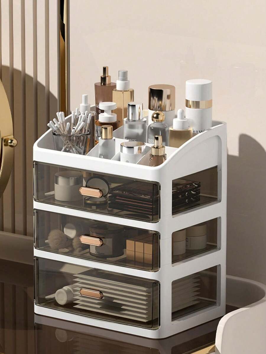 Face Mask Storage Box - 1pc Desktop Cosmetic Organizer Drawer Type