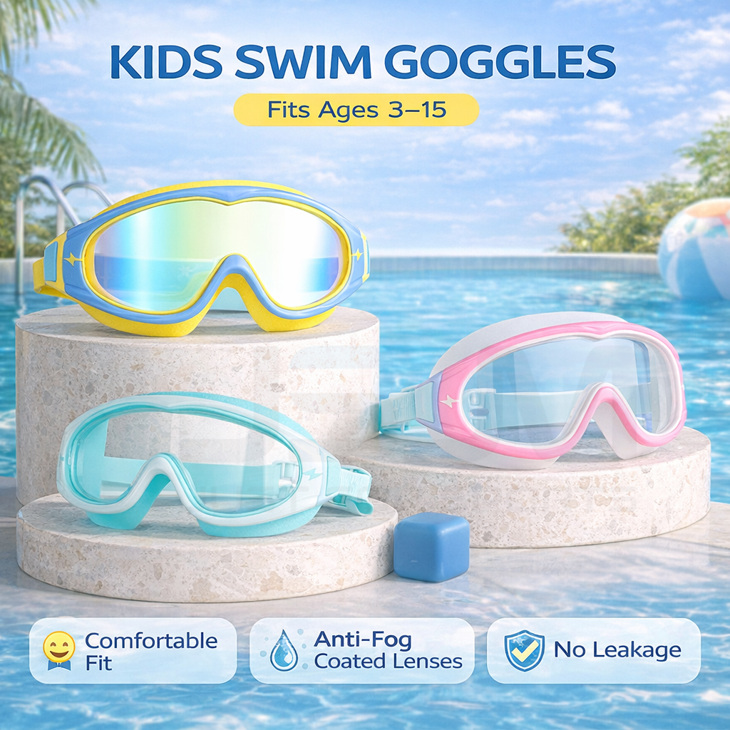 Anti Pollution Mask - JSJM Kids Swimming Goggles Big Frame