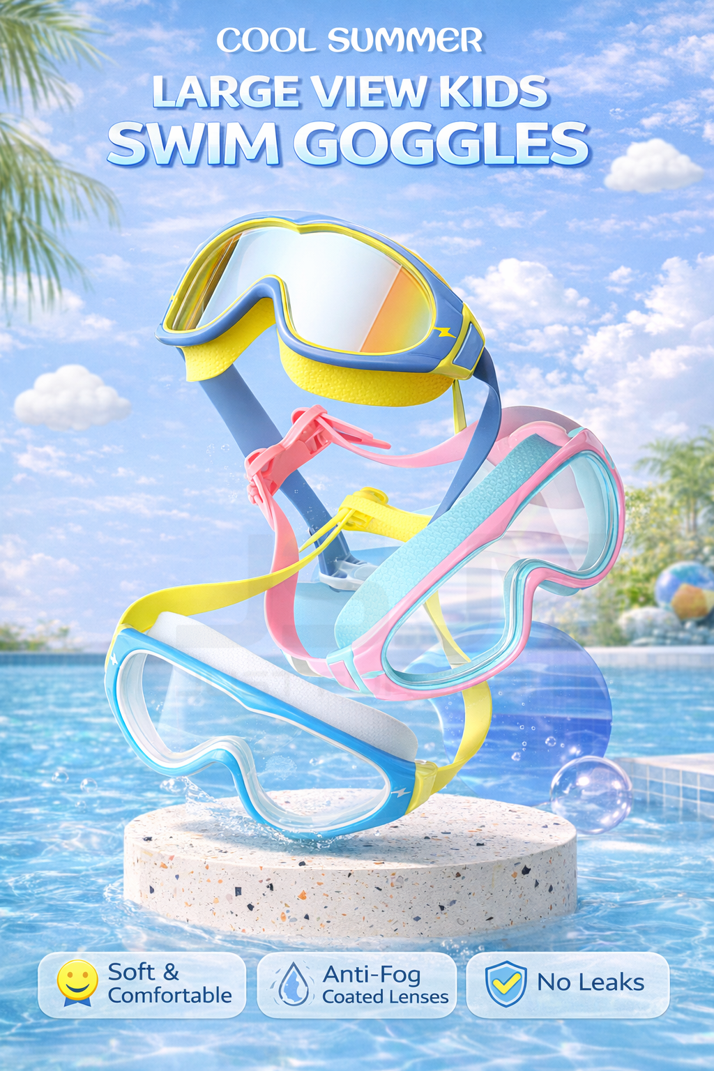 JSJM Kids Swimming Goggles Big - Anti Pollution Mask 评论和价格