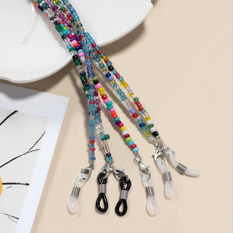 【F】 Colorful Rice Bead Glasses - Mask Chain Holder 评论和价格