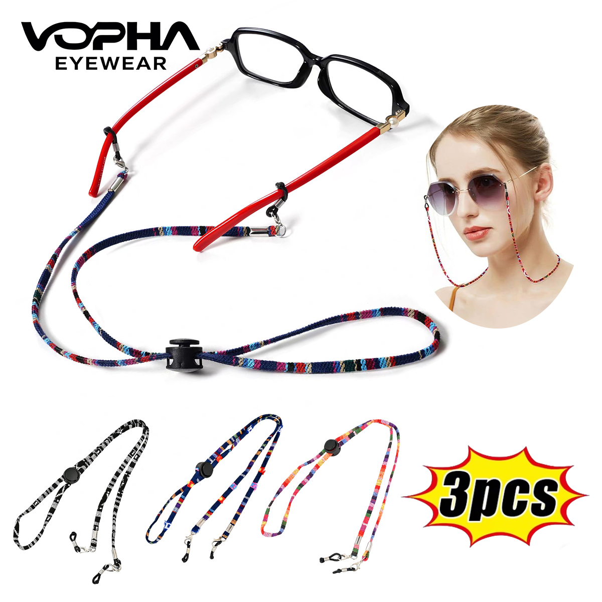 2-in-1 Sunglasses Holder / Mas - Mask Chain Holder 评论和价格