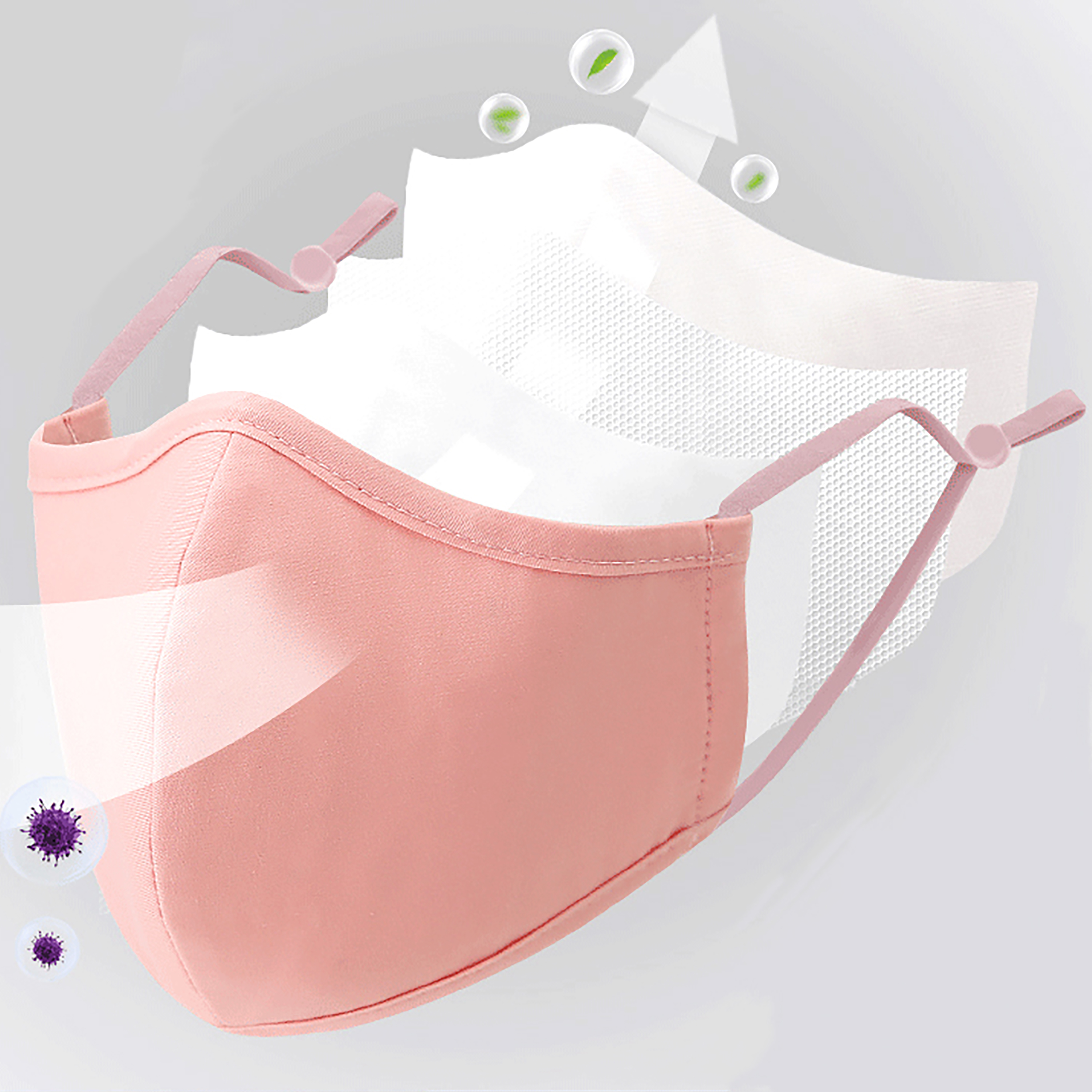 4 Styles New Upgrade Cotton Fa - Cloth Face Mask Washable 评论和价格