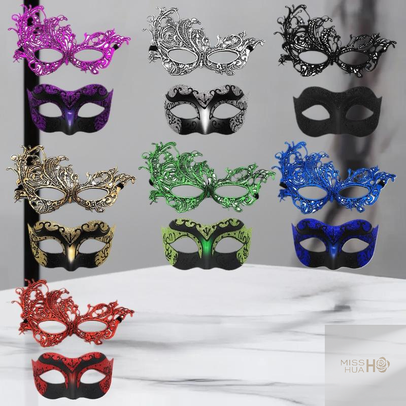 Set of 2, Couple's Elegant Bla - Black Face Mask Pack 评论和价格