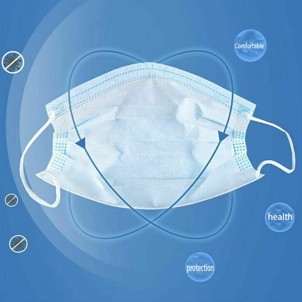 50piece Disposable Face Masks  - Disposable Mask Blue 评论和价格