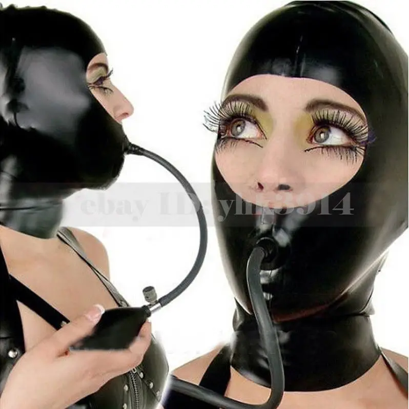 Black Unisex Latex Hoods Mask  - Black Face Mask Pack 评论和价格