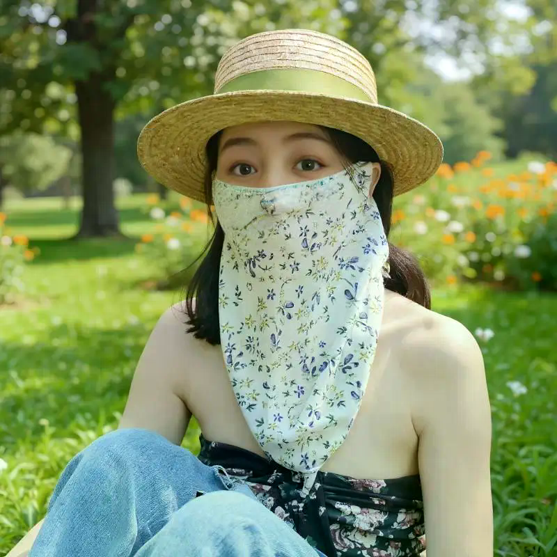 Flowers Summer Sunscreen Mask  - Kids Face Mask 评论和价格