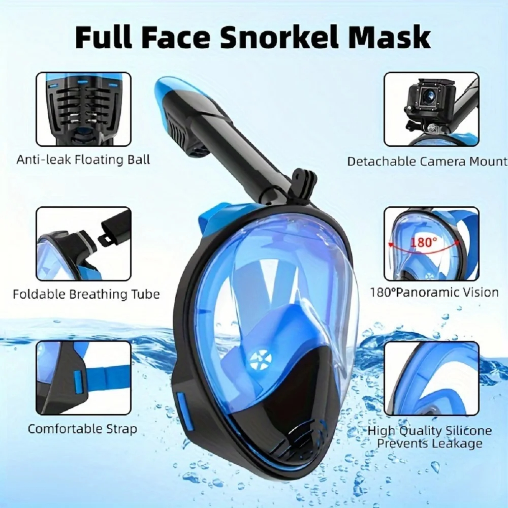 Full Face Snorkel Mask Snorkel - Anti Pollution Mask 评论和价格