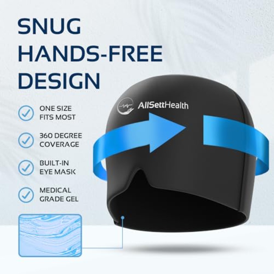 Migraine Relief Cap Ice Head W - Black Face Mask Pack 评论和价格